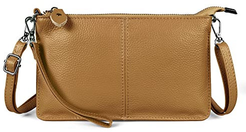 befen Leather Small Envelope Crossbody Bags for Women, Large Capacity Wristlet Clutch Wallet Cell Phone Purse and Handbags with Detachable Shoulder Strap & Wrist Strap