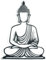 keluly Metalldekoration. Schwebende Wandskulptur mit Schatten aus Stahl. (43 x 31 cm., BUDDHA)