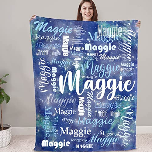 NIBESSER Personalisierte Decke mit Namen oder Wunschtext Kuscheldecke Kinder extra weiche softe Sofadecke/Wohndecke Personalisiert Geschenke für Geburtstag, Weihnachten