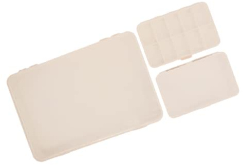 Craftelier - Set mit 3 Aufbewahrungs- und Organisationsboxen für Scrapbooking- und Bastelmaterial | Farbe Weiß - 2 Größen: Große Box 26,5 x 17,8 x 4,2 cm und kleine Box 14,6 x 9,1 x 3,2 cm