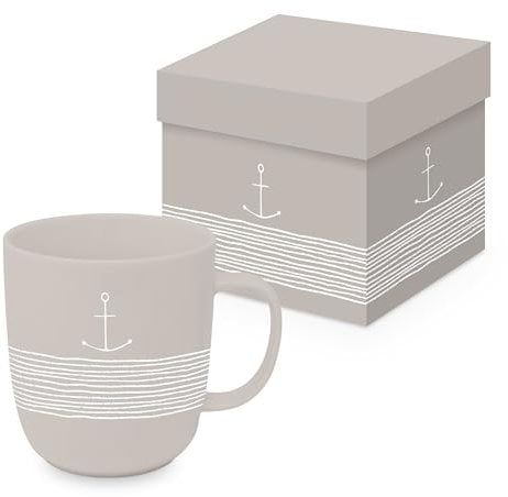 PPD Pure Anchor taupe Mug mat en boîte cadeau Tasse à anse Tasse 400 ml