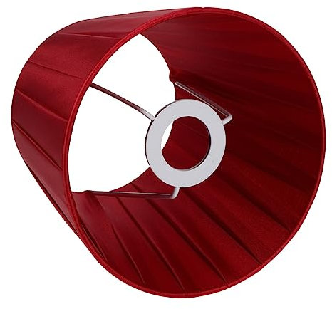 OSALADI Plissierte Lampenschirme, E14 Stofflampenschirme Kleiner Lampenschirm aus Stoff für Tisch- und Stehlampen Lampenabdeckung Ersatz, Rot