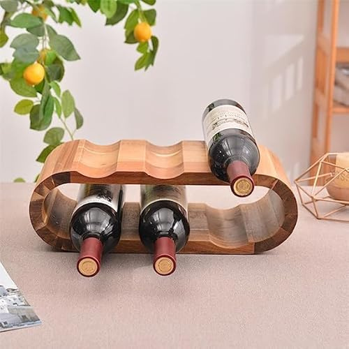 OWKAY Casier à vin en Bois, Porte-Bouteilles de vin Ovale Support de Rangement en Bois