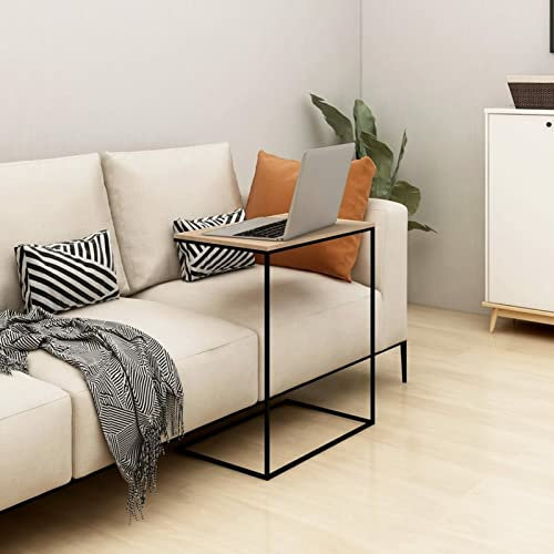 Homgoday Beistelltisch Wohnzimmertisch Couchtisch Sofatisch Teetisch Kaffeetisch für Wohnzimmer Büro Schwarz 55x35x66 cm Holzwerkstoff