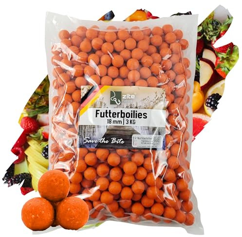 Zite Fishing Futter-Boilies Karpfen-Angeln - 3kg Karpfen-Köder 18mm zum Anfüttern - Verschiedene Aromen von Tutti Frutti bis Vanille, Angelfutter, Bolis Karpfen Boilies, Karpfenfutter