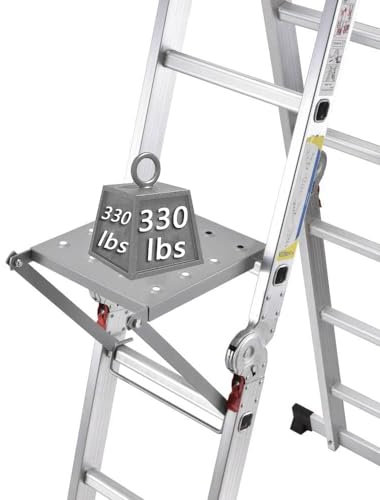 Sistema de plataforma de trabajo de escalera, herramienta de escalera de extensión antideslizante, soporte de trabajo de escalera soporta 330 libras
