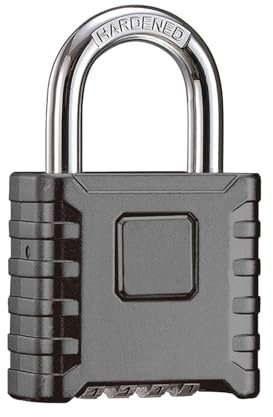 PPJSKS Cadenas robuste pour portail, garage, clôture, abri de sport, extérieur Cadenas en acier inoxydable résistant aux intempéries 8 mm 4 serrures à combinaison Didgit
