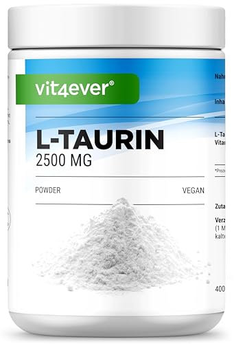 Taurine en poudre - 1000g (1kg) - Solubilité optimale - Vegan - Pureté 99% - Qualité Premium testée en laboratoire - Acide aminé L-Taurine