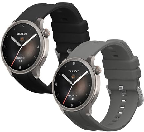 kwmobile 2X Sportarmband kompatibel mit Huami Amazfit Balance A2286 Armband - Fitnesstracker Band Set aus TPU Silikon