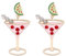 Martini Earrings for Women Martini Wine Glass Dangle Earrings Sparkly Martini Glass Crystal Earrings Wine Bottle Earrings Rhinestone Beads Martini Glass Earrings New Year Jewelry Christmas Gifts,