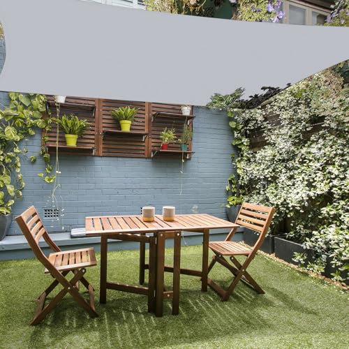 HAIKUS Toldo Vela Rectangular 2x3 m, Vela de Sombra 3x2 m HDPE, Transpirable, Resistente, 98% Protección Rayos UV para Exterior, Jardín, Terrazas (Gris Claro)