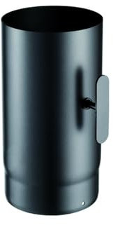 ALLINOX Tubo Per Stufa Con Valvora In Acciaio Nero 2 mm Manicotto Regolabile Canna Fumaria (DN 120)