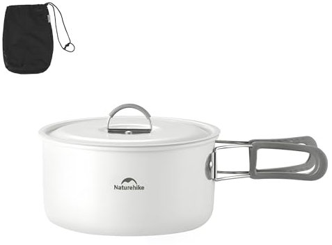 Naturehike Kit di pentole da campeggio, antiaderenti, leggere, 1,4 l/2,8 l, padella da 19,1 cm e bollitore da 0,8 litri con borsa a rete, set portatile da cucina all'aperto per picnic, trekking,