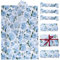 Tinoaly 30pcs Blue Flower Wrapping Tissue Paper, 20x14 Inch, Wedding & Birthday Party Gifts & Crafts Decorations