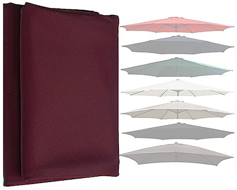 PYCJNFC Dessus de Parasol de Rechange, Toile de Rechange pour Parasol de terrasse à 6 ou 8 Baleines, 270 cm (9 pi) ou 300 cm (10 pi), Toile de Rechange pour Parasol