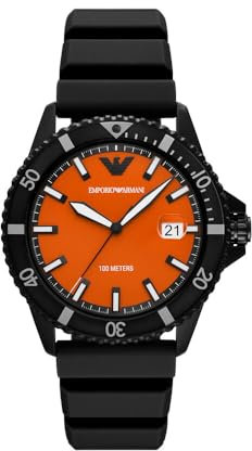 EMPORIO ARMANI Herren Analog Quarz Uhr mit Silikon Armband AR11684