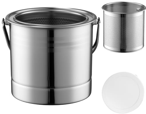 QITIUNLXY Paint Brush Cleaner Tools- Stainless Steel Brush Washer with Removable Strainer & Dust-Proof Lid, Large Capacity Rinse Cup 58 oz for Oil/Acrylic/Watercolor Brushes