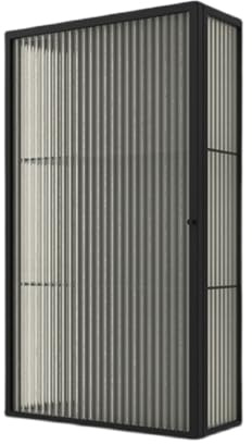 TUPAFJU 3-stöckiger Wandschrank mit Glastüren, Wandvitrine, Medizinschrank, für Wohnzimmer, Schlafzimmer, Küche, Badezimmer(Black,Single Cabinet)