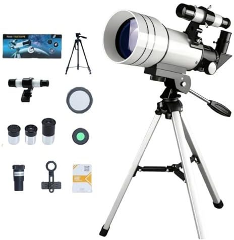 Sonoras Astronomical Telescope, 70mm Aperture Refractor Telescope with Smartphone Adapter & Solar Filter, 120x Magnification for Moon, Planets & Terrestrial Viewing, Tripod & Accessories Included