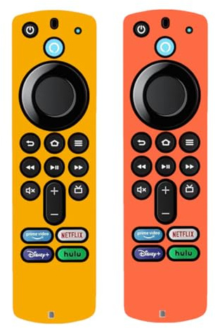 LAKPYN Housse Pour TéLéCommande Housse En Silicone,3e GéNéRation Douce Et RéSistante à L'Usure,Accessoire Tv(Orange-Rouge + Orange)