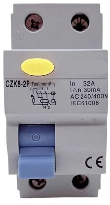 Interrupteur différentiel magnétique type 10kA DX3 2p pour usage domestique, interrupteur différentiel RCD(A Class EM Type,2P100A300MA)