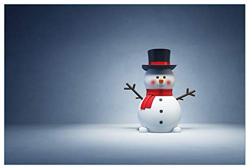 Wallario Küchenrückwand selbstklebend 90 x 60 cm, Motiv: Winterstimmung - Frecher Schneemann mit Zylinder und rotem Schal | Spritzschutz abwischbar & pflegeleicht