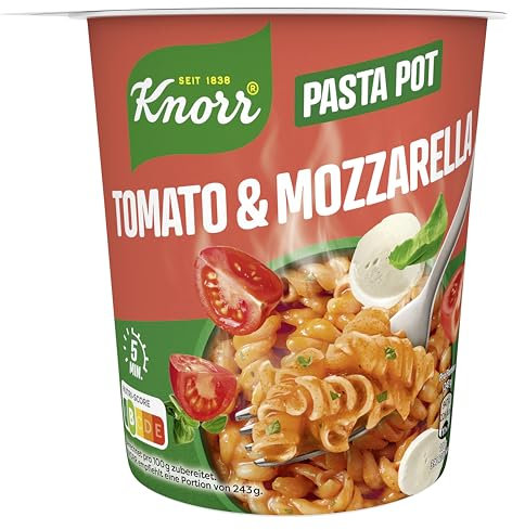Knorr Pasta Snack Pot Tomato & Mozzarella leckere kleine Mahlzeit fertig in nur 5 Minuten 8x 63 g