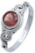 Ring 925 Silber Granat roter Stein Edelstein echt Silber Damen Sterling Silber Geschenk (MRG-115-52-(60))