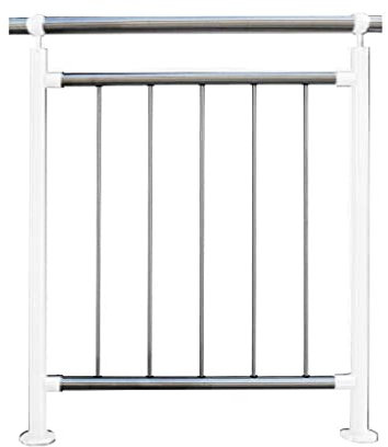 TIBU Geländer senkrechte Streben Balkon Terrasse Brüstung in der Länge: 850 mm Höhe:1000 mm