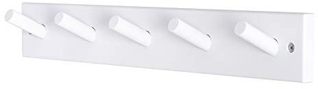 Dseap Coat Rack Wall Mounted with 5 Peg Hooks, Shaker Style Coat Hook Hanger for Hanging Coats Towels Hats Clothes Clothing, White