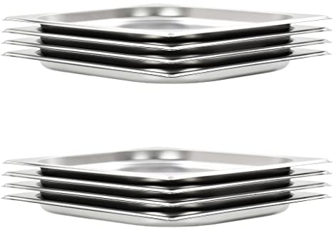 vidaXL 8 Pcs gastronorm Stainless Steel Containers - Stackable, Scratch-free, and Maintenance-friendly Universal Sized Kitchenware