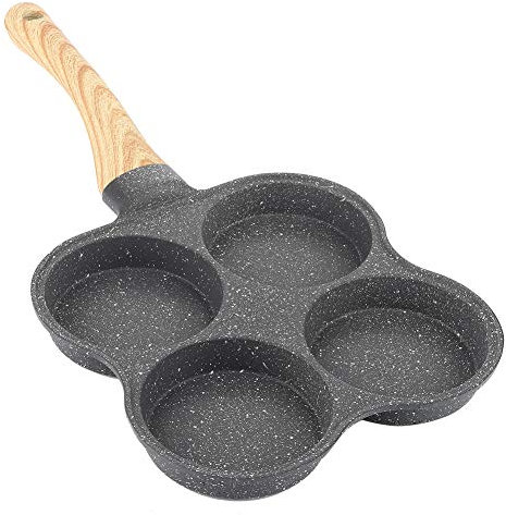 Poêle à omelette Poêles à frire antiadhésives 4 trous Petit-déjeuner Pancake Maker Batterie de cuisine pour cuisinière à gaz à induction