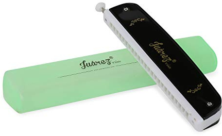 JUAREZ 24 Holes JRH24CHBK Harmonica Brass Reed Plate Aluminum Cover Chromatic Tower Mouth Organ With case Black