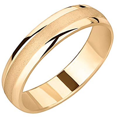 Ardeo Aurum Trauring Unisex Damenring Herrenring aus 375 Gold Gelbgold in 4 mm Breite massiv Ehering Verlobungsring Modell 132 Größe 61