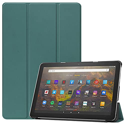 FTRONGRT Hülle für Amazon Fire HD 10 (2021) Tablette,Ultradünne, Exquisite Erscheinung,mit Standfunction,für Amazon Fire HD 10 (2021) Tablette -Dunkelgrün
