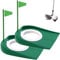 Golf Putting Cup and Flag Putt Training Hole All-Direction Surface Regulation Practice Cups for Men Women Kids Indoor Outdoor Home Office Backyard Golfing (2 Pcs Green Cup with Green Flag)