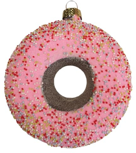 Donut Beigel Bagel Gebäck Weihnachtsbaumkugel Glas Christbaumschmuck Weihnacht 2