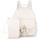 ECOSUSI Mini Zaino Donna Pelle Zainetto Piccolo Zaini Casual Zaino Impermeabile Elegante Borsa da Viaggio Borsa a Tracolla Zaino Set Zaino Ragazza Set di Cute Bowknot Nappa Satchel 2 Pezzi，Beige