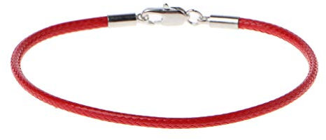 Max-Tonsen Bracelet en Corde de Cire et Cuir Tressé Porte-Bonheur Avec Fermoir Mousqueton - Bijoux à Bricoler Soi-Même - Décoration Cadeau pour Femmes, Hommes, Adolescents - Rouge
