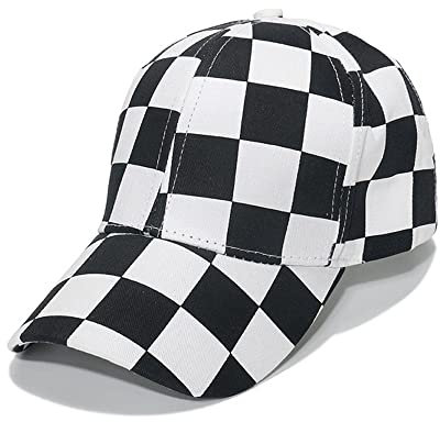 CAMICALMI Baseball Cap Unisex für Sport Laufen Tennis Schachbrett Muster Verstellbar Atmungsaktiv Outdoor