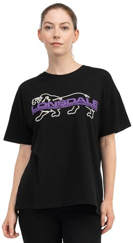 Lonsdale Oversized Tshirt Damen S Cullaloe | T-Shirt Damen Oversize, Stylisch Frauen Shirt - T-Shirt Women Oversized - Lässiges T-Shirt