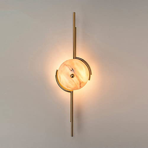 Jadssox Marmorwandleuchte Geometrische Wandleuchte aus Metall, goldene Wandleuchte, moderne Wohnzimmerdekor-Leuchte, Schlafzimmer-Nachtflur-Wandleuchten G9-Kopfteilleuchten
