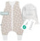 emma & noah Baby Schlafsack mit Füßen 1.0 TOG, Ganzjahres Schlafsack mit Beinen für den Frühling, Sommer und Herbst, 100% Bio-Baumwolle, Oeko-TEX Zertifiziert (Floral Sand, 80 cm)