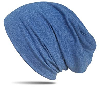 WANSSY® Damen Herren Unisex Uni Farbe Beanie Fashion schlicht ohne Muster Einheitshröße elastisch für M-XXL Kopfbedeckung Schutz vor der Sonne (Honolulumeliert)