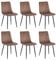 Esszimmerstühle 6er Set Braun – Samt Gepolstert mit Rautensteppung – Metallbeine Schwarz – Inkl. Handwischmopp Geschenk – Modern & Bequem für Küche & Wohnzimmer