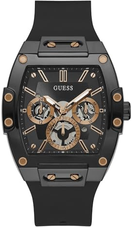 GUESS Hommes Analogique Quartz Montre avec Bracelet en Silicone GW0203G8