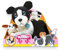 Sbabam Mammy Surprise Big Version, Weiches Kuscheltier Hund 34x25cm mit Niedlichen Welpen, Plüschtier mit Tragetasche, Spielzeug ab 3 Jahre mit Kleinen Tiere Figuren als Baby Geschenk - Border Collie