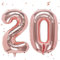 Luftballon 20. Geburtstag Roségold, XXL Riesen Roségold Folienballon 20 für Frauen,40Luftballon 20. Geburtstag,Zahlen 2 und 0 Folienballon für 20Jahre Geburtstagsdeko Jubiläum Party Dekoration