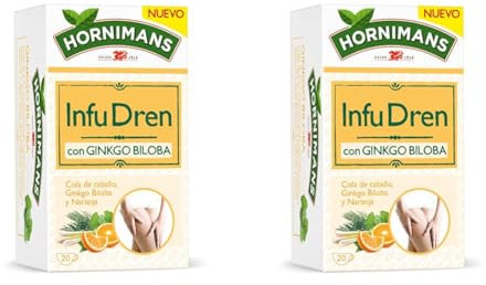 Hornimans Infu Dren | Infusión con con Ginkgo Biloba y Cola de Caballo 100% Natural | 20 bolsitas | Sin Teína (Paquete de 2)