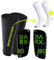 DARX® - Innovatives Schienbeinschoner Set - Leichter Schienbeinschoner I Spezial Schonerhalter + Sport Kompressionssocken - Jugendliche - Erwachsene (L, ngreen/Black/White (SS))